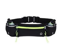 Hydration Running Belt with Bottles Multiple Pockets Water Bottle Holder Adjustable Strap Exercise Waist Pouch for Men and Women Per Sportivo(Green)