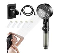 Hydro Boost High Pressure 5 modalità Filtro Shower Head, Hydro Boost Handheld Shower Head, One Click Water Stop with Holder, Pantaloni (Set C)