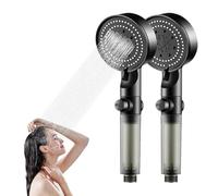 Hydro Boost High Pressure 5 modalità Filtro Shower Head, Hydro Boost Handheld Shower Head, One Click Water Stop with Holder, Pantaloni (2 soffioni)
