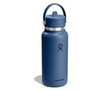 Hydro Flask - Wide Flex Straw Cap 946 ml (32 oz) Bottle - Acciaio Inox, Cannuccia Ermetica, Lavabile in Lavastoviglie - Isolato Freddo 24 Ore - Compatibile con Cubetti di Ghiaccio - Harbor Blue