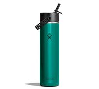 Hydro Flask - Lightweight Wide Flex Straw Cap Bottle 710 ml (24 oz) - Acciaio Inox, Ermetico con Cinghia - Isolato Freddo 24 Ore - Lavabile in Lavastoviglie - Emerald Green