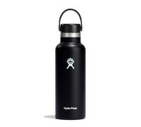 Hydro Flask - Standard Mouth - Bottiglia d'acqua da 532 ml (18 oz) - Acciaio inossidabile con isolamento sottovuoto, coperchio a prova di perdite e rivestimento in polvere - Standard Mouth - Black