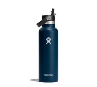 Hydro Flask - Standard Mouth - Bottiglia d'acqua da 621 ml (21 oz) - Acciaio inossidabile con isolamento sottovuoto e coperchio a cannuccia - Standard Mouth - Indigo