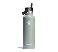 Hydro Flask - Standard Mouth - Bottiglia d'acqua da 621 ml (21 oz) - Acciaio inossidabile con isolamento sottovuoto e coperchio a cannuccia - Standard Mouth - Agave
