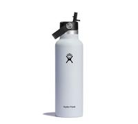 Hydro Flask - Standard Mouth - Bottiglia d'acqua da 621 ml (21 oz) - Acciaio inossidabile con isolamento sottovuoto e coperchio a cannuccia - Standard Mouth - White