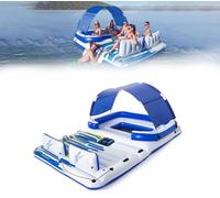 Hydro-Force Tropical Breeze - Zattera gonfiabile per 6 persone, con 6 portabicchieri, schienali e staccabili