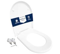 HYDRO HOME Copriwater compatibile con Hatria Marylin, Tavoletta WC Termoindurente Antibatterica, Sedile WC, Fissaggio dall’Alto, Chiusura Ammortizzata, Montaggio rapido (CHIUSURA AMMORTIZZATA)