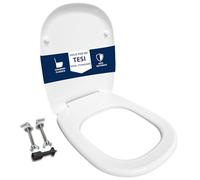 HYDRO HOME Copriwater Compatibile con Ideal Standard Tesi,Tavoletta WC Termoindurente Avvolgente, Sedile WC robusto, Cerniere Fisse in Acciaio Inox, Binaco, Montaggio rapido, Bianco