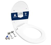 HYDRO HOME Copriwater compatibile con serie Liuto Ideal Standard Chiusura Ammortizzata, Plastica Termoindurente Cerniere Regolabili fissaggio dal basso Bianco