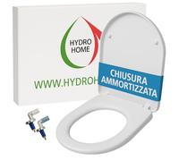 HYDRO HOME Copriwater Compatibile con Tipo Roca, Plastica Termoindurente avvolgente Cerniere Regolabili fissaggio dall'alto, Bianco MADE IN ITALY (CHIUSURA AMMORTIZZATA)