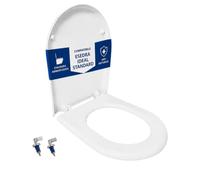 HYDRO HOME Copriwater Compatibile Esedra Ideal Standard Soft Close per Fori Ciechi, Sedile WC Termoindurente Bianco, Tavoletta Avvolgente con Cerniere Regolabili, Ricambio Bagno