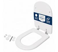 Hydro Home Copriwater Compatibile Gemma 2 Dolomite, Sedile WC in MDF Verniciato Bianco, Tavoletta WC con Cerniere in Metallo, Fissaggio dal Basso