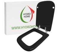 HYDRO HOME - Copriwater Ideal Standard Conca Come Originale, Tavoletta WC Ideal Standard con Cerniere Inclinate Idonee, Coperchio Water Copri Water in Legno Rivestito (NERO)