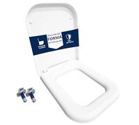 HYDRO HOME Copriwater Rettangolare HH313 Universale Compatibile con Vari Modelli, Tavoletta WC in Plastica Termoindurente, Antibatterico, Cerniere Regolabili, Bianco (Chiusura classic)