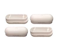 HYDRO HOME Paracolpi wc, kit 4 pezzi, in plastica, misure nelle immagini, montaggio facile fai da te, produzione italiana (BIANCHI, RETTANGOLARI/PLASTICA 1)