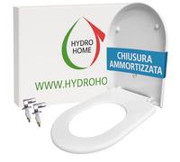 HYDRO HOME Tavoletta WC Compatibile con Pozzi Ginori Ydra, Copriwater, Sedile WC Antibatterico, Duroplast Termoindurente, Cerniere Inox Soft Close Ammortizzate, Montaggio Facile, Chiusura ammortizzata