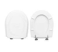 Hydro Home Tavoletta Wc Compatibile Con Serie Atlanta Della Ceramica Roca, Copriwater In Legno Rivestito Con 2 mm Di Resina, Tavoletta Water con Cerniere Regolabili Fissaggio dal Basso MADE IN ITALY