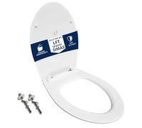 HYDRO HOME Tavoletta wc compatibile con Simas LFT Spazio, copriwater, Sedile WC antibatterico, Fissaggio dall’Alto, Bianco, Effetto Slim (Chiusura Ammortizzata)