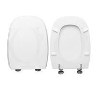 HYDRO HOME Tavoletta Wc Compatibile con SQUARE POZZI GINORI, Copriwater In Legno Rivestito Con 2 mm Di Resina Colore Bianco, Cerniere Fissaggio Dal Basso MADE IN ITALY