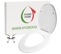 HYDRO HOME - Tavoletta WC Copriwater a punta HH034 Compatibile con Vari Modelli con le Stesse Misure, Coperchio Water Sedile WC a Fissaggio dal Basso con Cerniere Regolabili, Coperchio WC