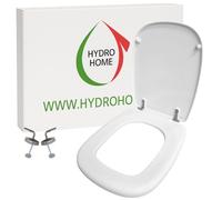 HYDRO HOME - Tavoletta WC Copriwater Squadrato HH301 Fissaggio dal basso Compatibile con Vari Modelli con le Stesse Misure, Coperchio Water Sedile WC con Cerniere Regolabili, Coperchio WC