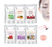 Hydro Jelly Peel Off Mask Powder, 6 pezzi Peel-Off Jelly Face Mask Salone di Bellezza, Maschera professionale per modellare argilla / fango o casa fai da te, in polvere per la cura del viso (A)
