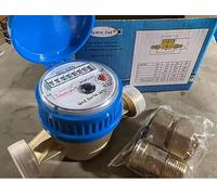 HYDRO.SAT Contatore Acqua quadrante Asciutto D. 1/2" Getto Unico Completo Coperchio e raccordi