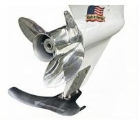 Hydro-Shield Stabilizzatore per barca L-35 aliscafo per motori da 100+ HP, scudo termoplastico montato su skeg, con staffa di montaggio in acciaio inox, pinna di grandi dimensioni per barche da 18