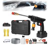 Hydro X5 Hand Held Pressure Washer, Hand Held Portable Cordless Power Washer with 16ft Detachable Hose 6-in-1 Nozzle and Batteries & Charger 3 Power Level for Car Garden Yard Floor Cleaning(12V+Box)
