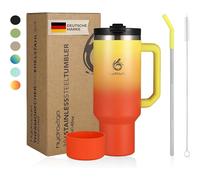 hydro2go Tazza Termica Con Cannuccia, Bicchiere Termico, 1200 ml, Sunset