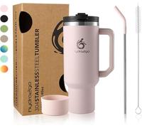 hydro2go Tazza Termica con Cannuccia - Caldo 10 ore, freddo 12 ore - Lavabile in lavastoviglie, senza BPA - Tazza da viaggio per bevande calde e fredde (Rosa, 1200 ml)