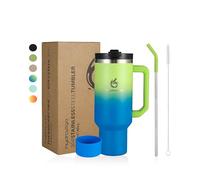 hydro2go Tazza Termica con Cannuccia - Mantiene caldo 10h e freddo 12h, Lavabile, Senza BPA - Tazza da viaggio (Earth, 1200 ml)