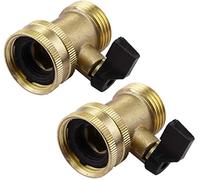 Hydrogarden Confezione da 2 Tubi da Giardino Valvola di intercettazione in Ottone, Filetto da 3/4 '' Connettore per Tubo Flessibile dell'Acqua Resistente Adattatore per Tubo a Sfera di intercettazione