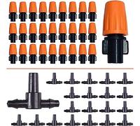 Hydrogarden Gocciolatori per irrigazione a Flusso Regolabile, 50 Pezzi, irrigatori da Giardino con 3 Tee Irrigation nebulizzazione a Goccia