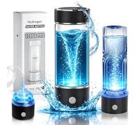 Hydrogen Water Bottle Generator 12000 PPB with SPE PEM Tech, Bottle Adapter - 450 ML Hydrogen Water Machine Ionizer - Rechargeable H2 Concentration up to 15 Times 3 Minutes for Home, Office, Fitness