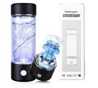 Hydrogen Water Bottle Generator with SPE PEM Tech, Bottle Adapter - 450 ML Hydrogen Water Machine Ionizer - Rechargeable 12002 PPB H2 Concentration up to 15 Times 3 Minutes for Home, Office, Fitness