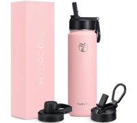 HydroPal Borraccia in Acciaio Inossidabile - 750 ml, 1 L, 1.2 L Senza BPA, Thermos Isolato con Cannuccia e 2 Coperchi, Borraccia Termica, Bottiglia Isolata per Sport (Rosa, 750ml)