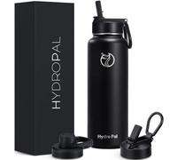 HydroPal Borraccia termica sottovuoto, 1200 ml/1000 ml/750 ml/500 ml, 2 coperchi (cannuccia e beccuccio), 12 ore per caldo 24 ore, bottiglia in acciaio inox senza BPA, a tenuta stagna, borraccia