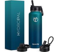 HydroPal Borraccia termica sottovuoto, 1200 ml/1000 ml/750 ml/500 ml, 2 coperchi (cannuccia e beccuccio), 12 ore per caldo 24 ore, bottiglia in acciaio inox senza BPA, a tenuta stagna, borraccia