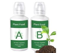 Hydroponic Plant Food, a & B Nutrient Growing Fertilizer Solution, Rapid Thriving Sustainable Organic Minerals, Natural Growth Boost for Vegetable Crops, Flower Bloom