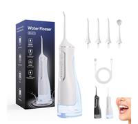Hydropulse Pro - Portable Water Flosser with 4 Modes & 4 Tips, 1,800 Water Bursts/Min, 320ml Large Tank, 360° Rotating Nozzle, Ipx7 Waterproof for Adults Teeth Cleaning Home, Travel (White)