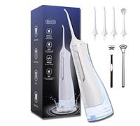 Hydropulse Pro - Portable Water Flosser with 4 Modes & 4 Tips,1800 Water Bursts/Min,320ml Large Tank,360° Rotating Nozzle,Ipx7 Waterproof,for Teeth Cleaning,Braces or Implants (White)
