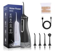 Hydropulse Pro - Portable Water Flosser, with 4 Modes & 4 Tips, High-Performance Cleaning with 360° Nozzle, Cordless Portable, 320ml Larger Tank for Home & Travel Use (Black)