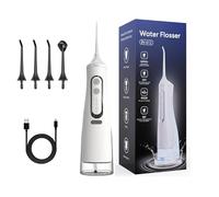 Hydropulse Pro Portable Water Flosser, With 4 Modes & 4 Tips, Water Flosser Portable, Ipx7 Waterproof Portables Cordless Oral Irrigator, Cordless Portable, 320ml Larger Tank (1pcs,White)