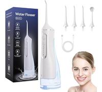 Hydropulses Pro - Portable WaterFlosser, Adjustable Modes Normal, Soft, Pulse, and DIY, Ipx7 Waterproof with 8 Tips, 360° Rotating Nozzle for Teeth Cleaning, Braces, and Implants (White)