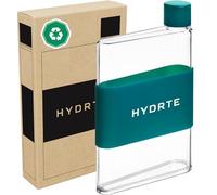Hydrte Bottiglia d'acqua piatta, a tenuta stagna, in plastica priva di BPA, la borraccia sottile definitiva, si adatta a qualsiasi borsa (350 ml, verde acqua)