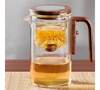 HYDZSWZX Teiera Witchcraft, Enchanti Tea Teiera Witchcraft, Enchanti Teapot, Enchanti Tea Pot, Teiera magica con manico in legno, Enchantipot Magic Pot, Teiera trasparente a foglia sfusa(520ml)