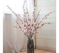 HyeFlora Fiori di ciliegio, rami di ciliegio artificiali, lunghi 119 cm, fiori finti per boutique composizione per vaso da pavimento, decorazione per la casa, matrimoni, cucina, feste (4 pezzi, rosa)