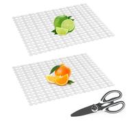 HYEIOL Tappetini protettori per Lavelli in ceramica / lavelli in acciaio inossidabile, 2 pezzi di tappetini per lavelli in PVC tagliabili con forbici, tappetini per lavelli da cucina, 30 x 40 cm