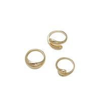 HYEIUIRA Set di 3 anelli multiuso con texture irregolare, set da 3 pezzi, accessorio per gioielli alla moda moderna per le donne, Misura unica, Acciaio inossidabile, Nessuna pietra preziosa